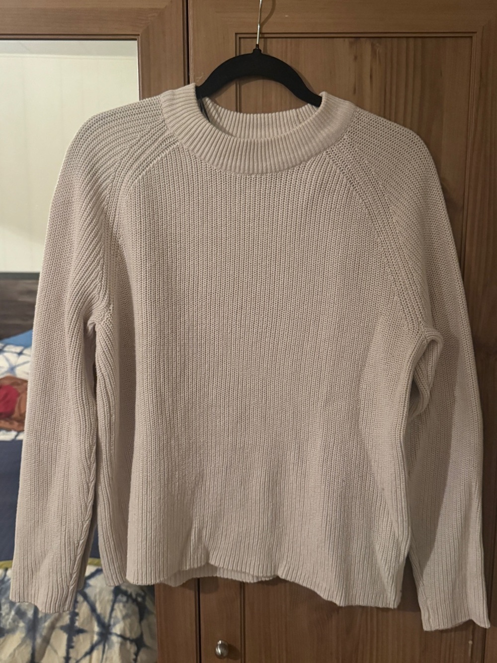 H&M - Classic Cotton Blend Cream Crewneck Sweater - Size Large